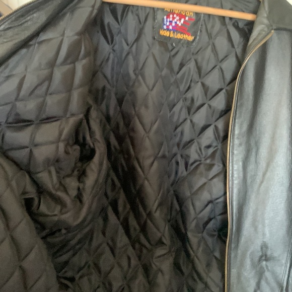 Vintage American flag leather jacket L preowned - Picture 14 of 16